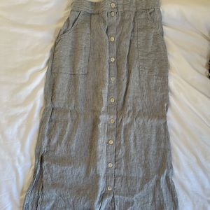 St Tropez linen striped midi skirt